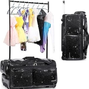 Black Glitter Rolling Suitcase